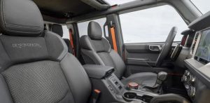 The inside of a 2023 Ford Bronco.