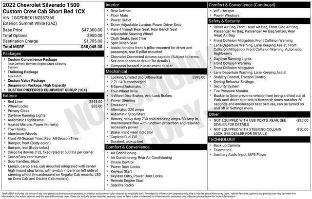 2022 Chevrolet Silverado 1500 4WD Crew Cab 147" Custom