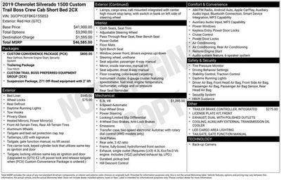 2019 Chevrolet Silverado 1500 Custom Trail Boss