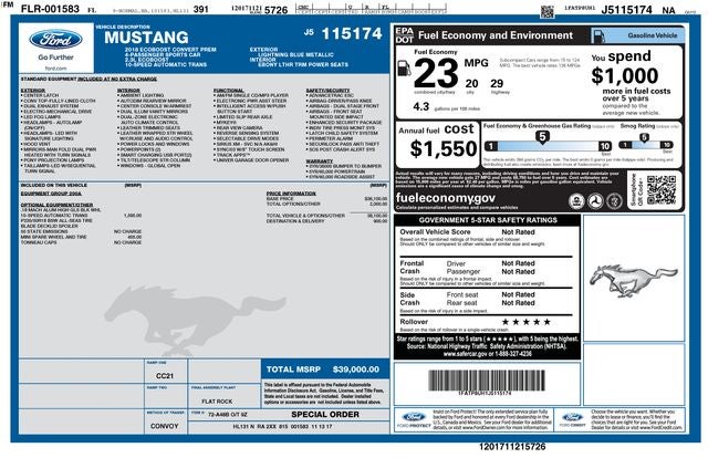 2018 Ford Mustang EcoBoost Premium