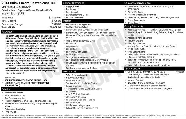 2014 Buick Encore Convenience