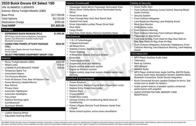 2020 Buick Encore GX Select