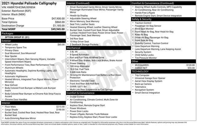 2021 Hyundai Palisade Calligraphy
