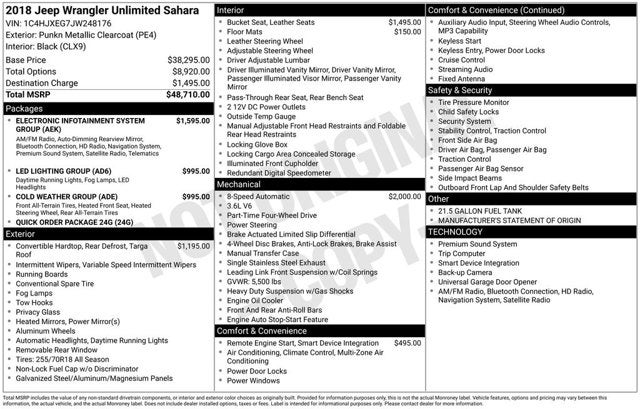 2018 Jeep Wrangler Unlimited Sahara
