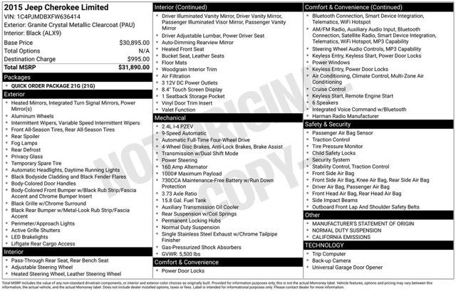 2015 Jeep Cherokee Limited