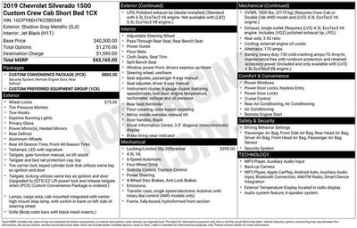 2019 Chevrolet Silverado 1500 4WD Crew Cab 147" Custom
