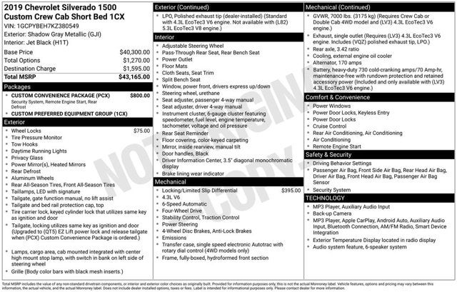2019 Chevrolet Silverado 1500 4WD Crew Cab 147" Custom