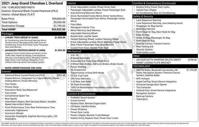 2021 Jeep Grand Cherokee L Overland