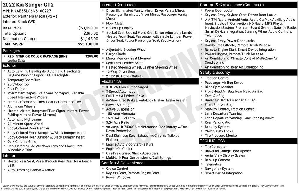2022 Kia Stinger GT2