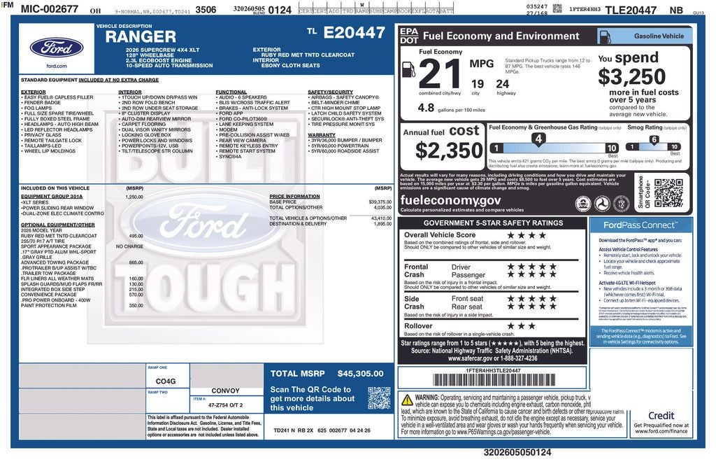 2026 Ford Ranger XLT