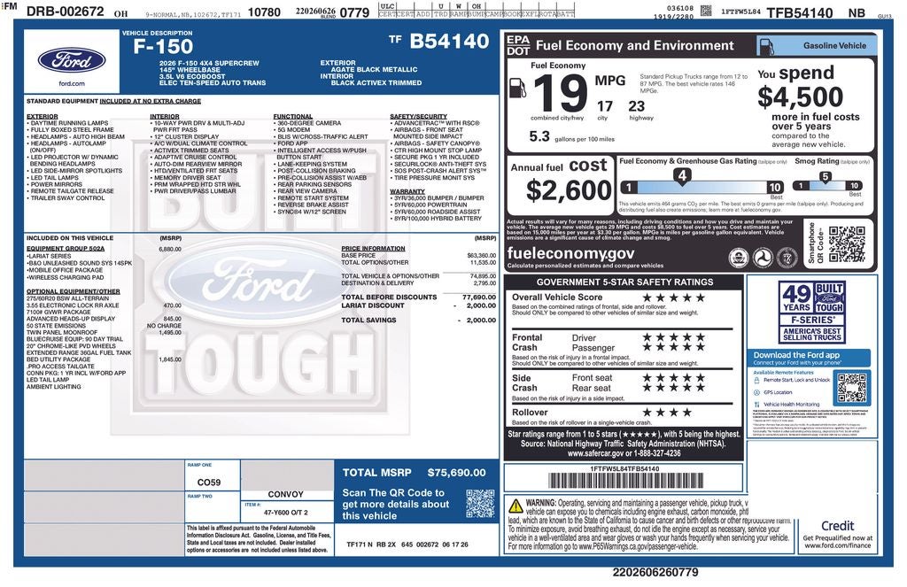2026 Ford F-150 Lariat