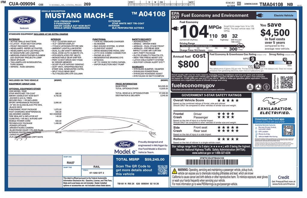 2026 Ford Mustang Mach-E Premium