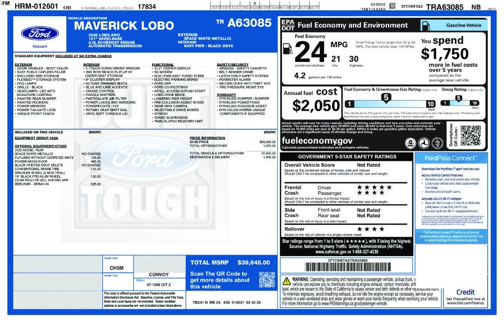 2026 Ford Maverick Lobo Standard