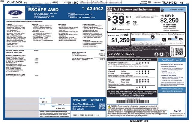 2026 Ford Escape Hybrid ST-Line Select