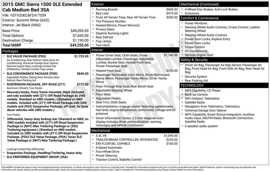 2015 GMC Sierra 1500 SLE