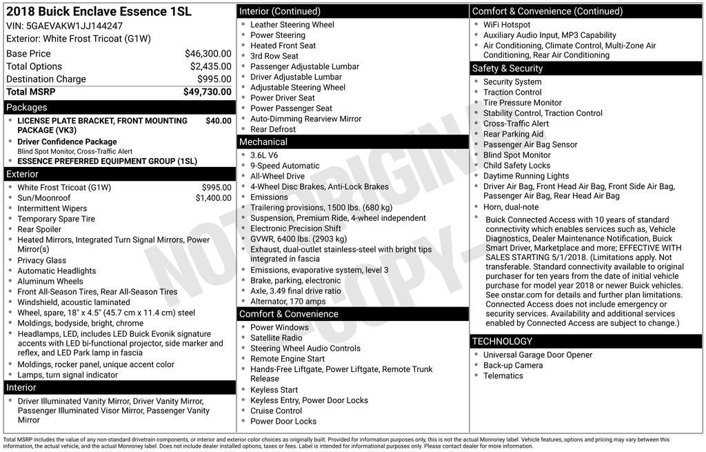 2018 Buick Enclave Essence