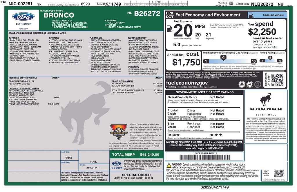 2022 Ford Bronco Base