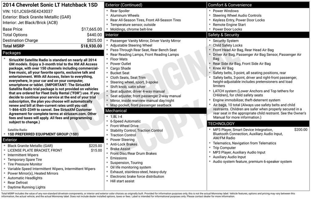 2014 Chevrolet Sonic LT