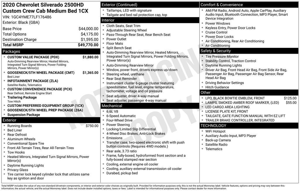 2020 Chevrolet Silverado 2500 HD Custom