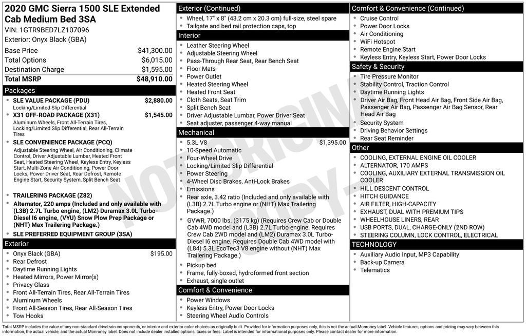 2020 GMC Sierra 1500 SLE