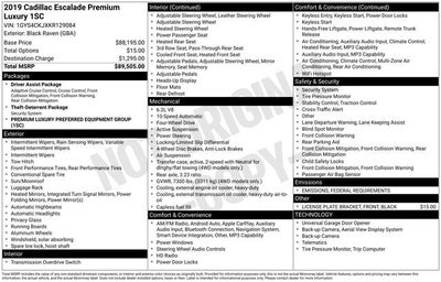 2019 Cadillac Escalade Premium Luxury