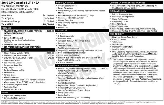 2019 GMC Acadia SLT