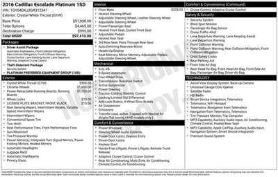 2016 Cadillac Escalade Platinum