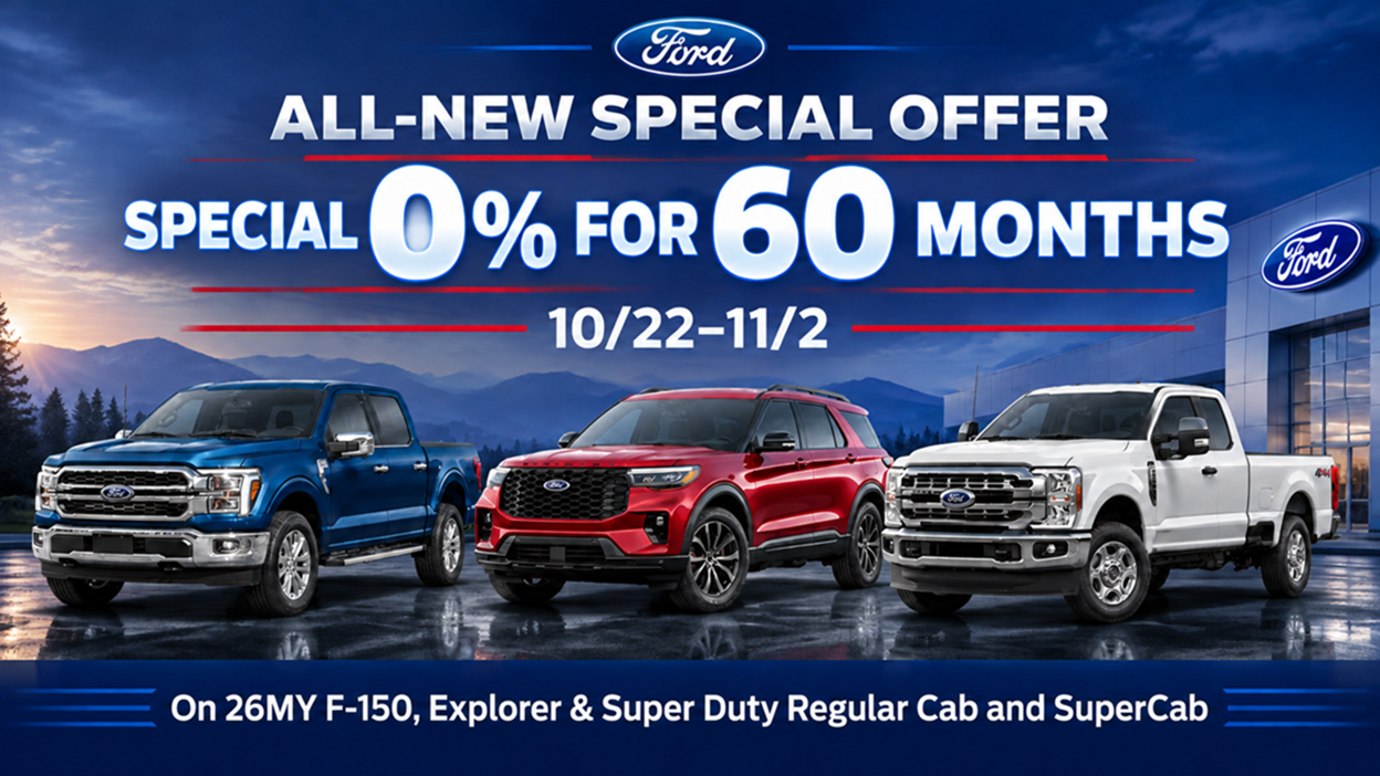0% For 60 Months on 26MY F-150, Explorer & Super Duty lineup